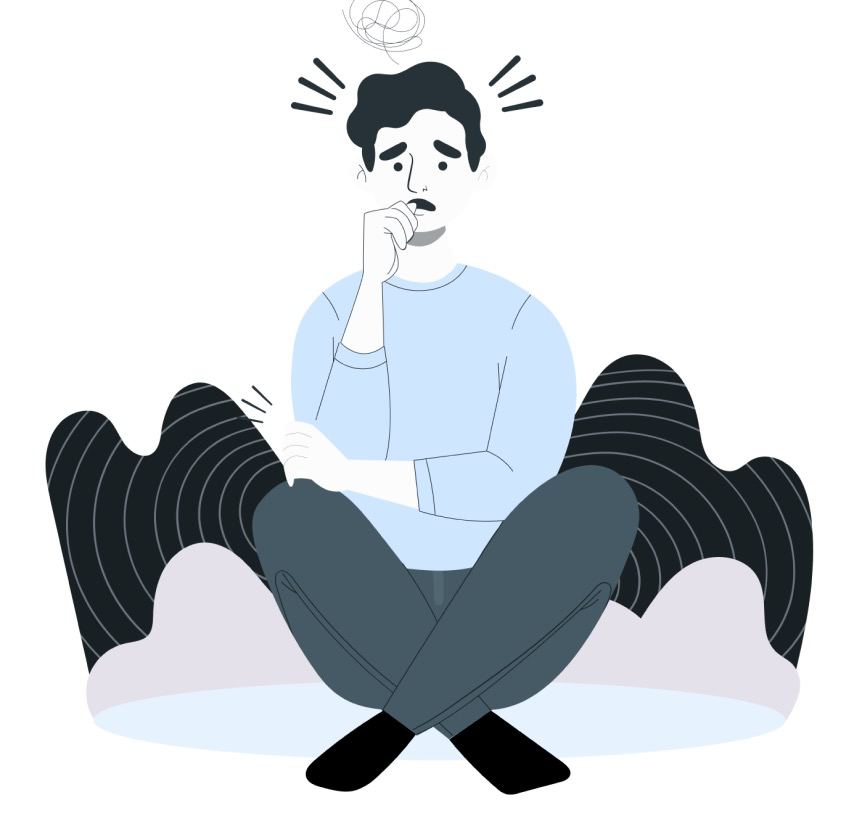 Depressed person illustration