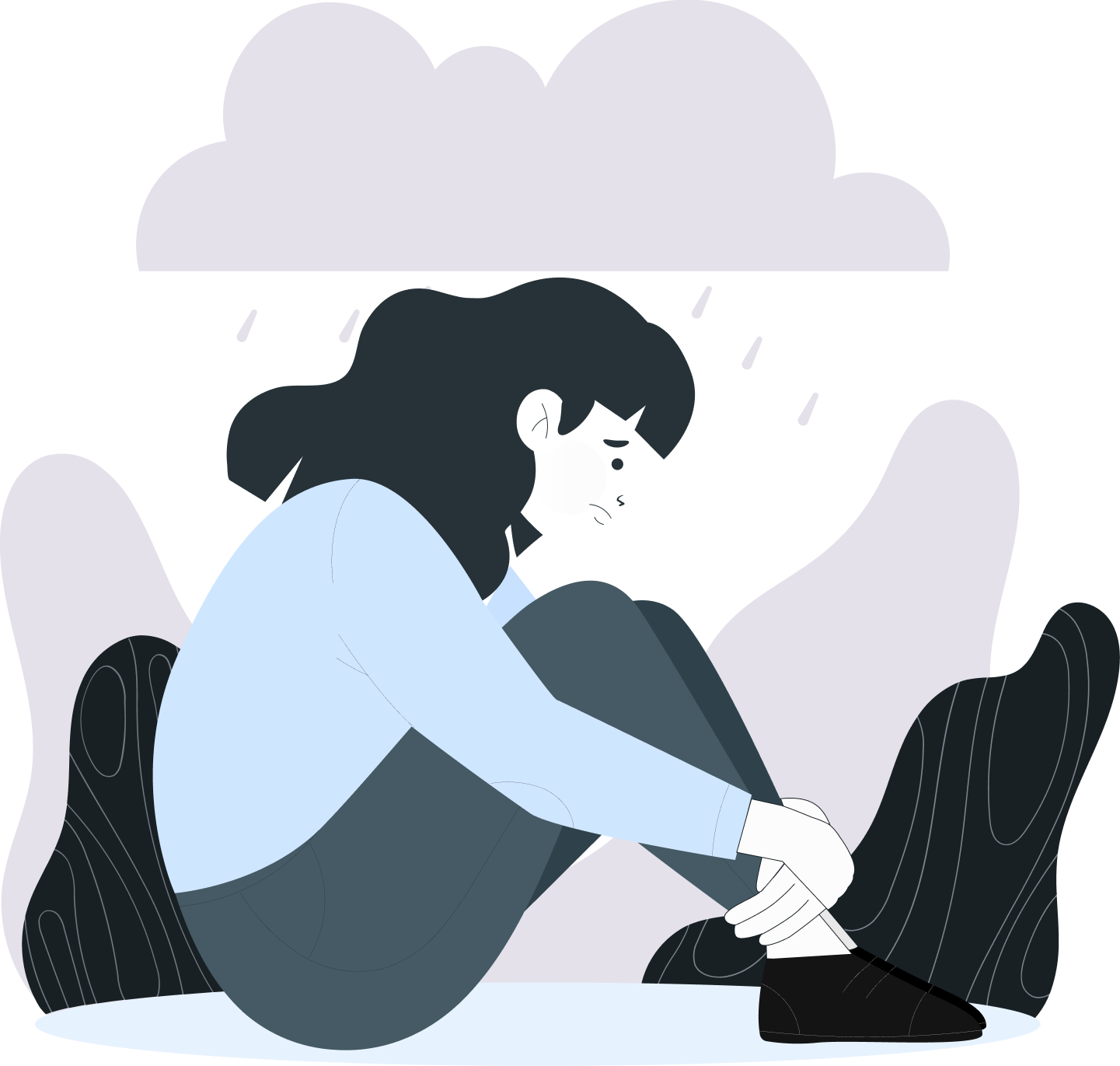 Depressed person illustration