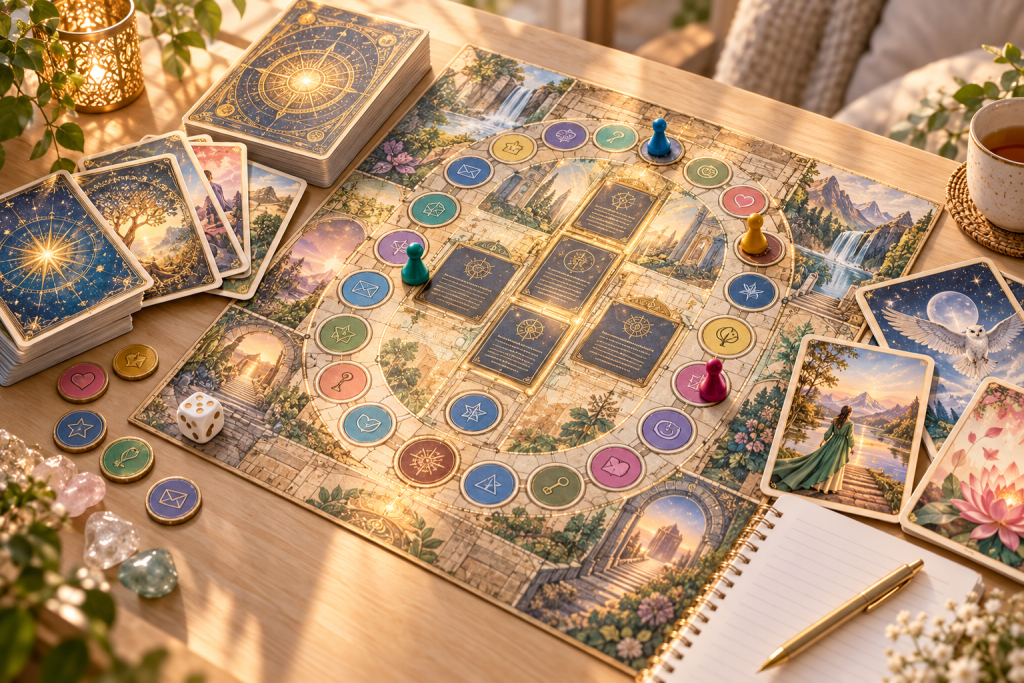 Игровое поле и материалы игры Подсказки Вселенной